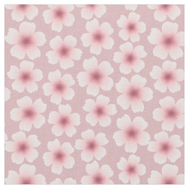 Sakura  Japanese Cherry Blossom Pattern Fabric (Close Up)