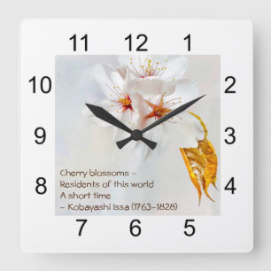 Sakura - Japanese cherry blossom Square Wall Clock