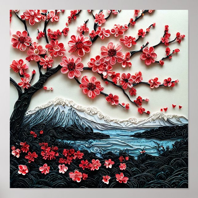 Sakura Japanese Cherry Blossom Zen Decor Print 🎁 (Front)