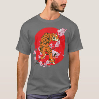 Sakura Jungle Animal Wild Cat Cherry Blossom Asian T-Shirt