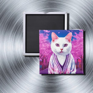 Sakura kitty in cardigan magnet
