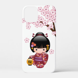 Sakura Kokeshi Doll - Cute Japanese Geisha Girl iPhone 12 Mini Case