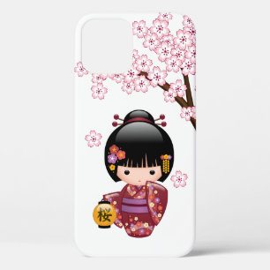 Sakura Kokeshi Doll - Cute Japanese Geisha Girl iPhone 12 Pro Case