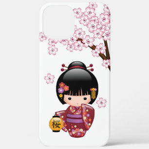 Sakura Kokeshi Doll - Cute Japanese Geisha Girl iPhone 12 Pro Max Case