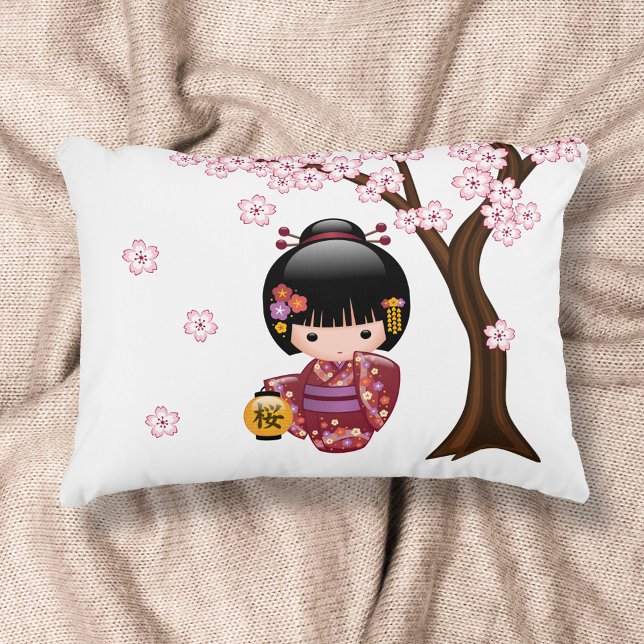 Sakura Kokeshi Doll - Cute Japanese Geisha Girl Decorative Cushion (Creator Uploaded)