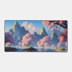 sakura lake landscape desk mat
