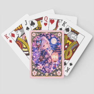 Sakura Moonlit Lantern Playing Cards