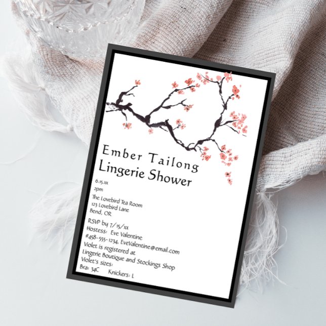 Sakura Mountain | Casual Border Lingerie Shower Invitation (Creator Uploaded)