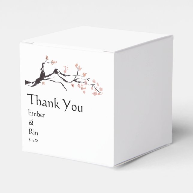 Sakura Mountain | Casual Paper Favour Box (Front Side)