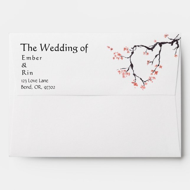 Sakura Mountain | Casual Wedding Envelope (Back (Top Flap))