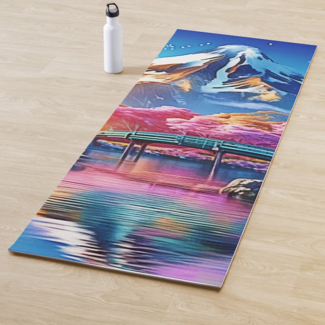 Sakura Mountain: Spring Scene Yoga Mat (In Situ)