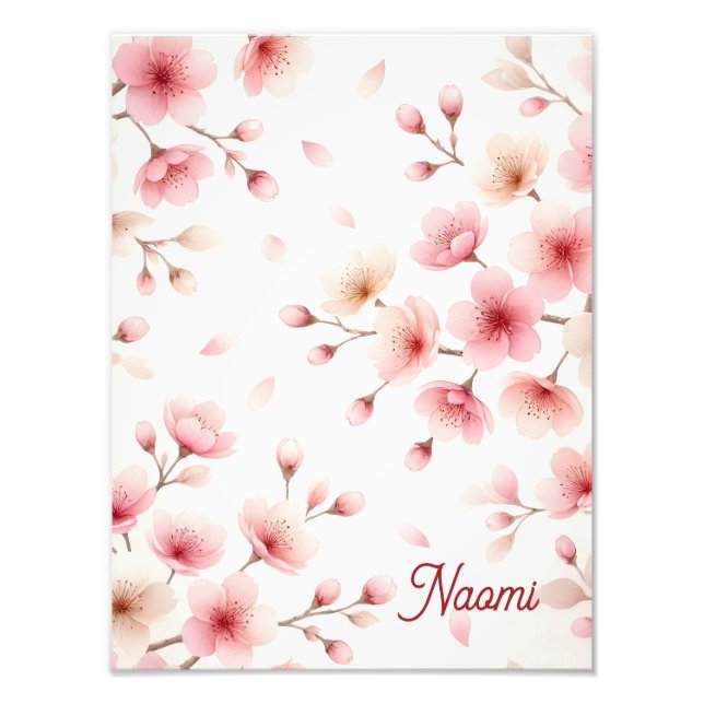Sakura Movement Seamless Pattern | Feminine Yoga  Photo Print (Front)