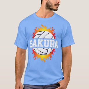 Sakura Name Volleyball Player Girls Ball and Net S T-Shirt