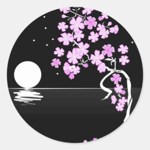 Sakura of the Night Classic Round Sticker