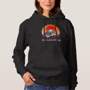 Sakura Pastel Goth Vapour wave Fuji Yama mountain Hoodie