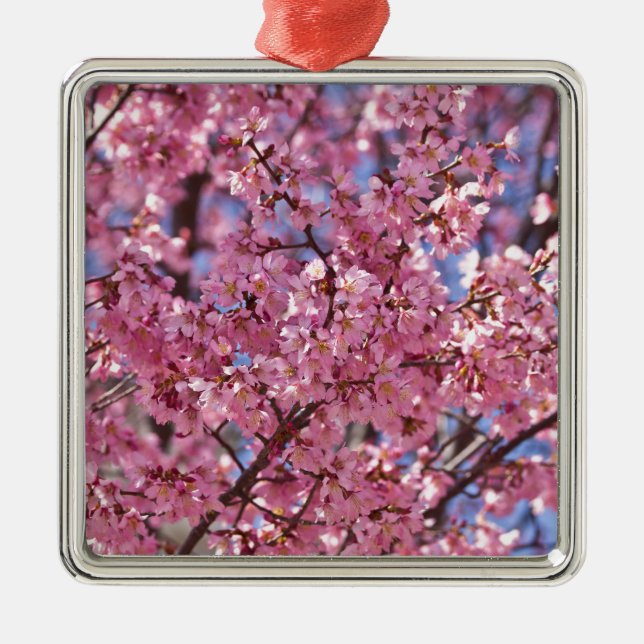 Sakura Pink Cherry Blossom Sky Metal Tree Decoration (Front)