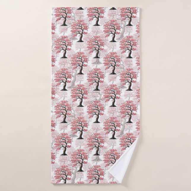 Sakura Pink Cherry Blossom Tree Design  Bath Towel (Bath Towel)