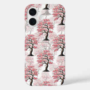Sakura Pink Cherry Blossom Tree Design iPhone 16 Case