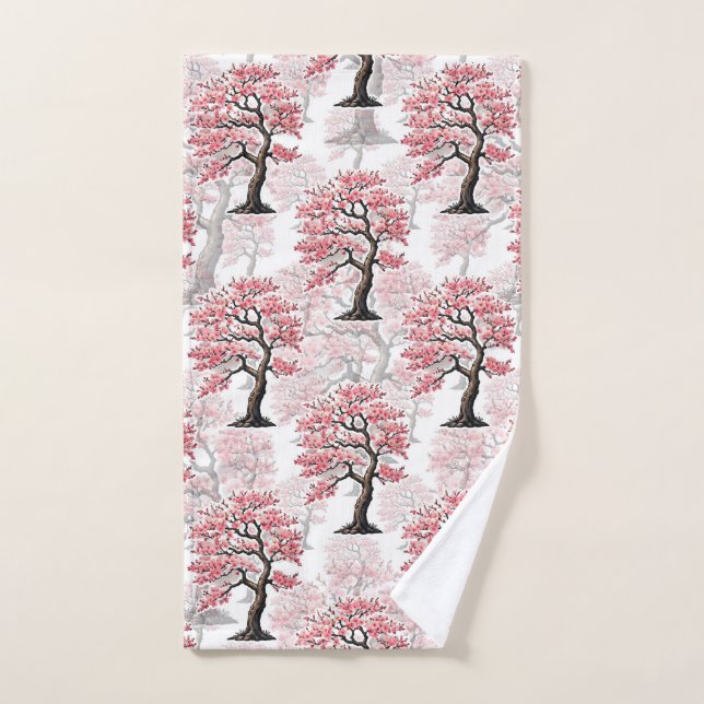 Sakura Pink Cherry Blossom Tree Design  Hand Towel (Hand Towel)