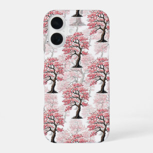 Sakura Pink Cherry Blossom Tree Design iPhone 16 Case