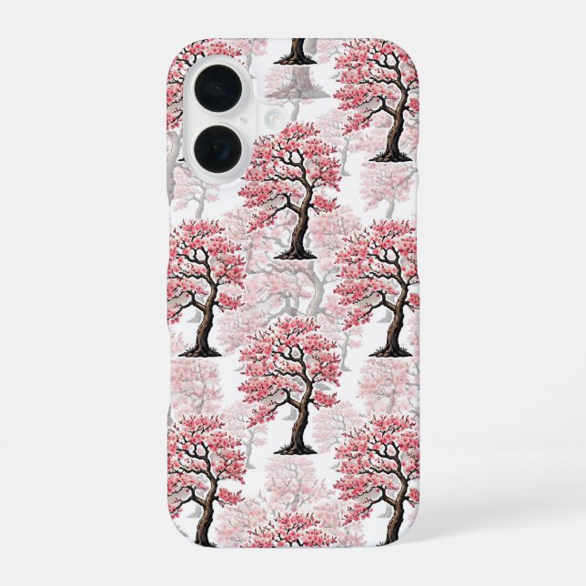 Sakura Pink Cherry Blossom Tree Design  iPhone 16 Case (Back)