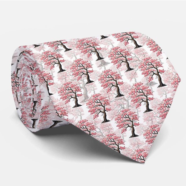 Sakura Pink Cherry Blossom Tree Design  Tie (Creator Uploaded)