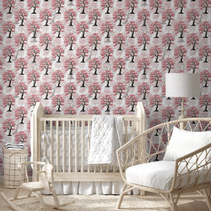 Sakura Pink Cherry Blossom Tree Design  Wallpaper