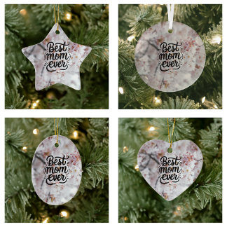 Sakura Pink Elegant Best Mum Ever Mother's Day Ceramic Tree Decoration