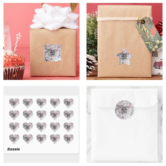 Sakura Pink Elegant Best Mum Ever Mother's Day Square Sticker (Sakura Pink Elegant Best Mom Ever Mother's Day stickers)