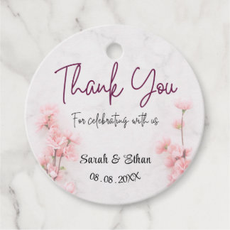 Sakura Pink floral CherryBlossom Wedding thank you Favour Tags