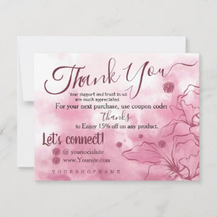 Sakura Pink - Thank You for your Order Card