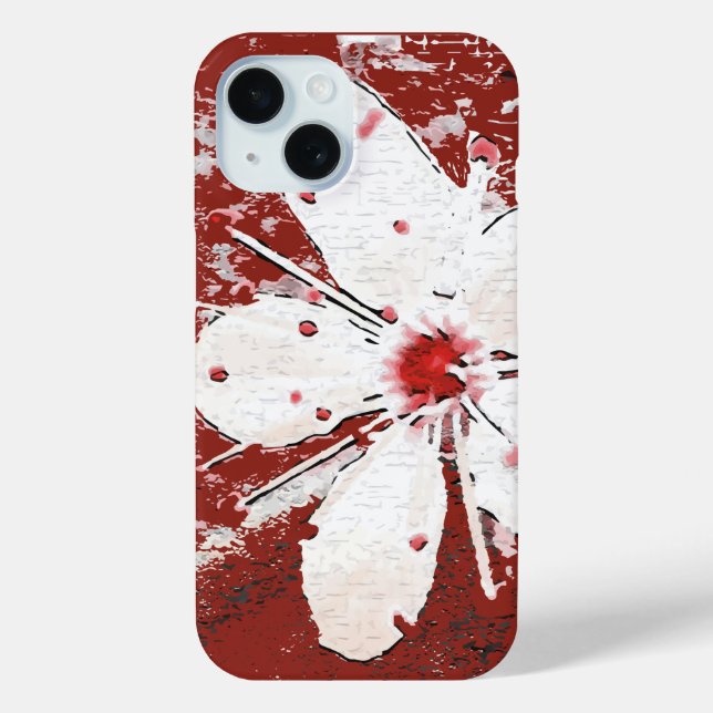 Sakura red and white cherry blossom asian floral Case-Mate iPhone case (Back)