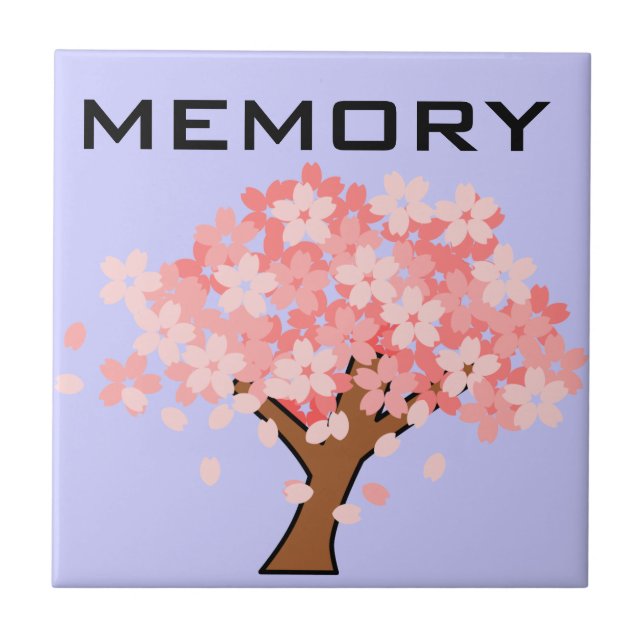 Sakura: Remembering loved ones memorial memory Tile (Front)
