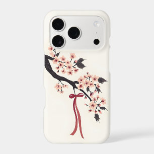 Sakura Ribbon Branch iPhone Case Cherry Red Bow