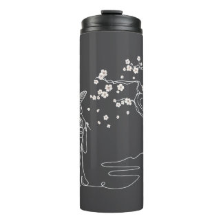 Sakura Serenity: Kimono Woman Thermal Tumbler
