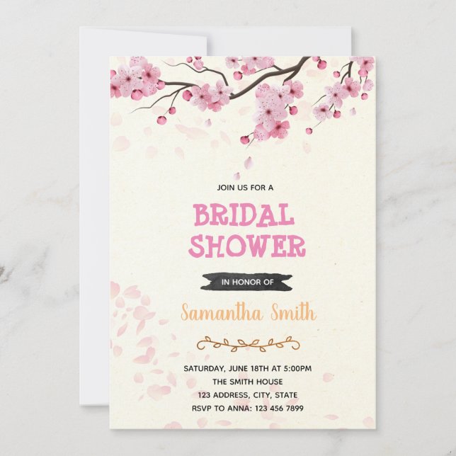 Sakura shower invitation (Front)