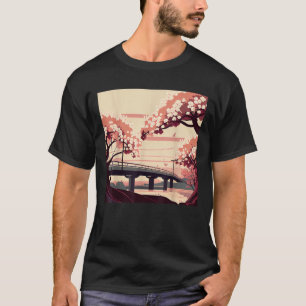 Sakura Splendor Japanese Scenic Cherry Blossom Tre T-Shirt