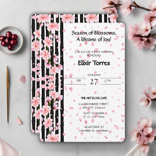 Sakura Spring Cherry Blossoms Baby Shower Invitation