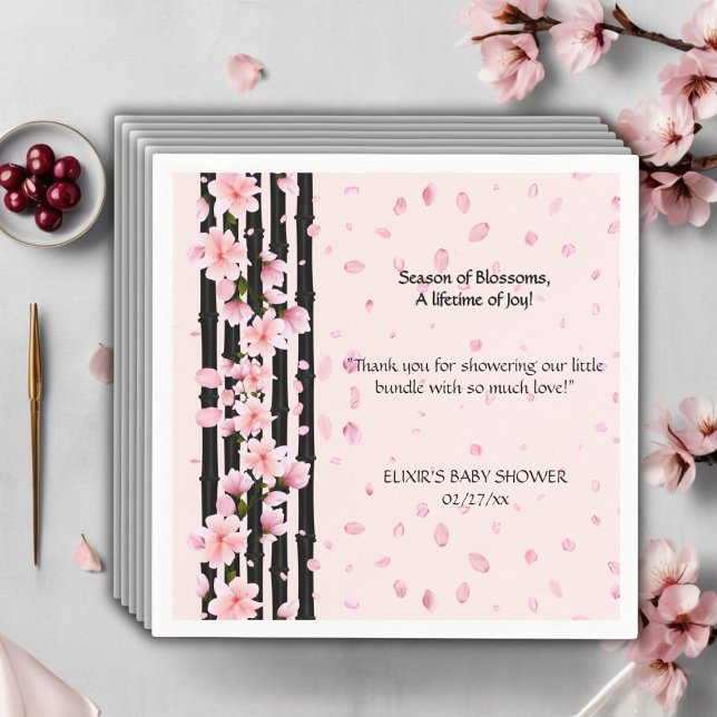 Sakura Spring Cherry Blossoms Baby Shower Napkin (Creator Uploaded)
