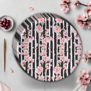 Sakura Spring Cherry Blossoms Baby Shower Paper Plate