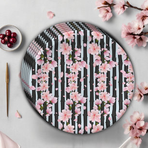 Sakura Spring Cherry Blossoms Baby Shower Paper Plate