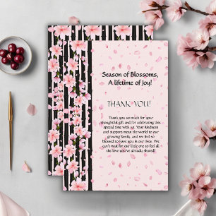 Sakura Spring Cherry Blossoms Baby Shower Thank You Card