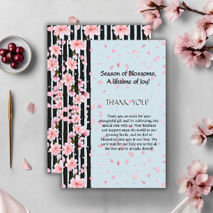 Sakura Spring Cherry Blossoms Baby Shower Thank You Card