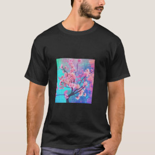 Sakura Synthwave Colourful Vaporwave Cherry Blosso T-Shirt