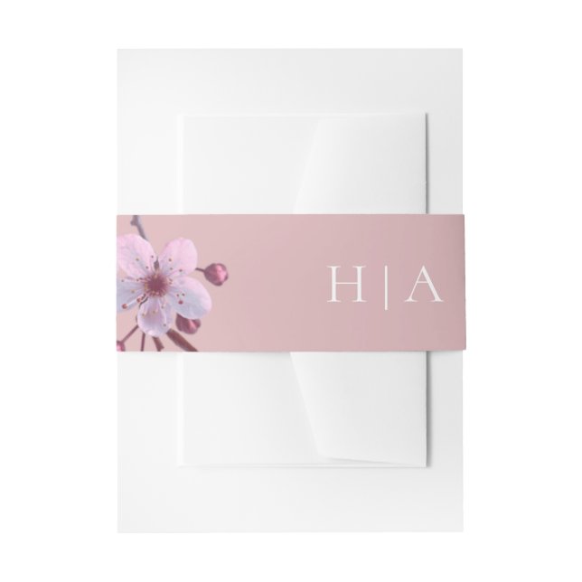 Sakura Theme Invitation Belly Band (Front Example)