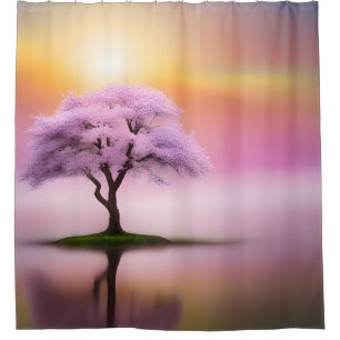 Sakura Tree at Sunrise Shower Curtain