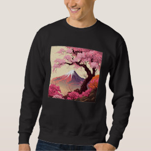 Sakura Tree Cherry Blossom Illustration Scenery Wo Sweatshirt