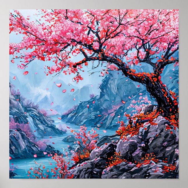 Sakura tree Cherry Blossom Wall Art (Front)