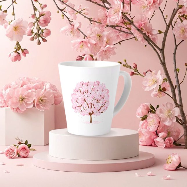 Sakura Tree in Full Bloom – Elegant Spring Design" Latte Mug (Creator Uploaded)