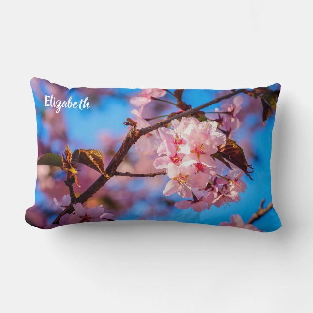 Sakura Tree In Pink Bloom Lumbar Cushion (Front)